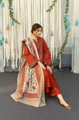 AYAT EMBROIDERED 3-PIECE WITH SHAWL Stitched Dress.