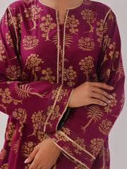 PALM MAROON 2-PIECE Stitched Dress.