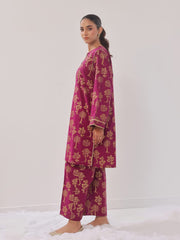 PALM MAROON 2-PIECE Stitched Dress.