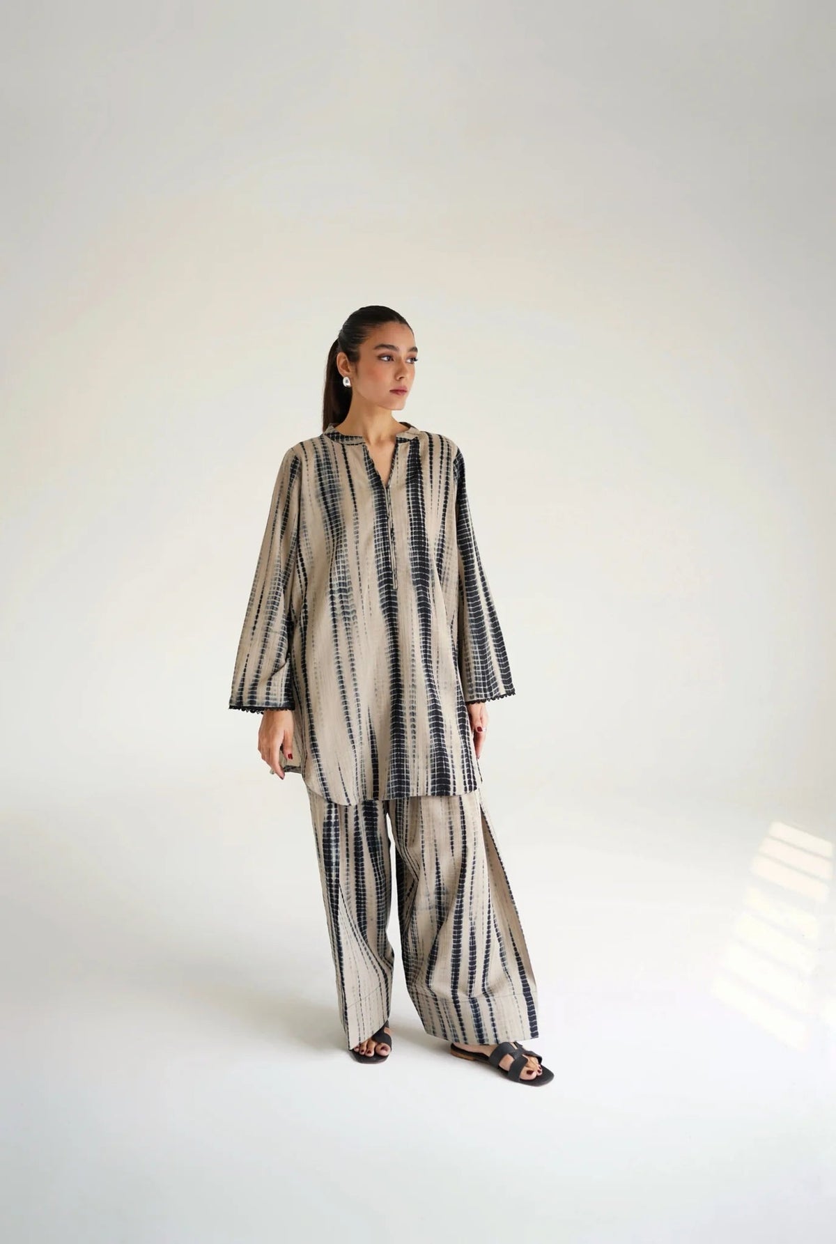 ILMA Beige 2-PIECE Stitched Dress. (Farshi Shalwar)
