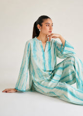 ILMA   Aqua 2-PIECE Stitched Dress. (Farshi Shalwar)