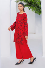 RED RUBY Block Print 2-PIECE Stitched Dress.