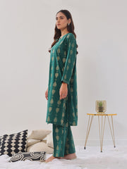 CHAMBELI Block Print 2-PIECE Stitched Dress.
